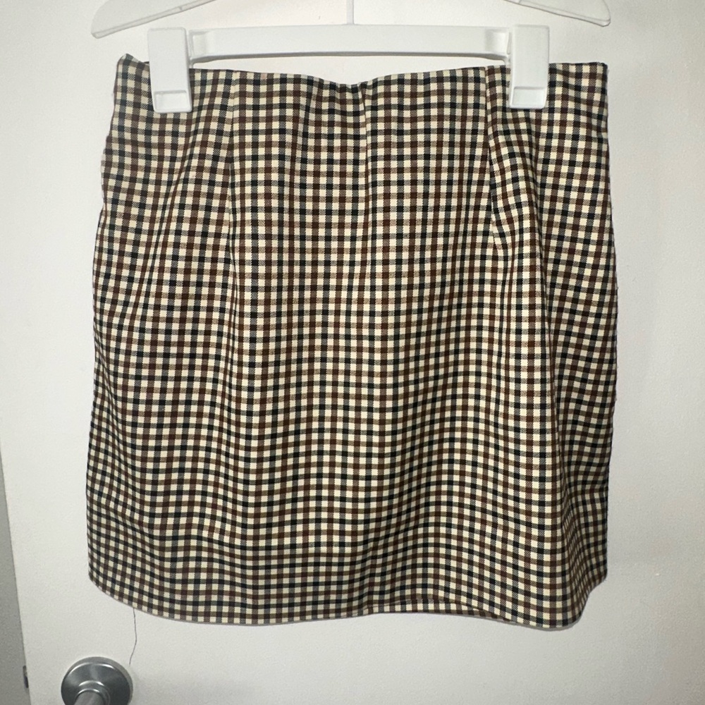 DR2 Brown Checkered Mini Skirt